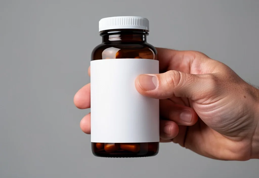 Matte supplement container under studio light